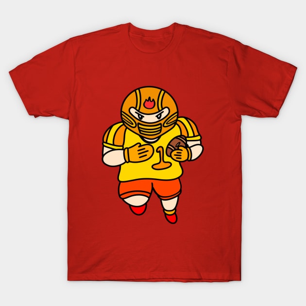 Cartoon American football boy T-Shirt by Andrew Hau